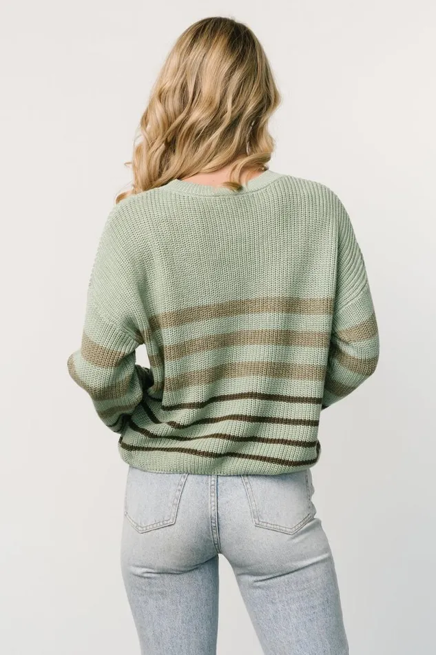 Women Oslo Striped Sweater Dusty Olive Baltic Born Sweaters