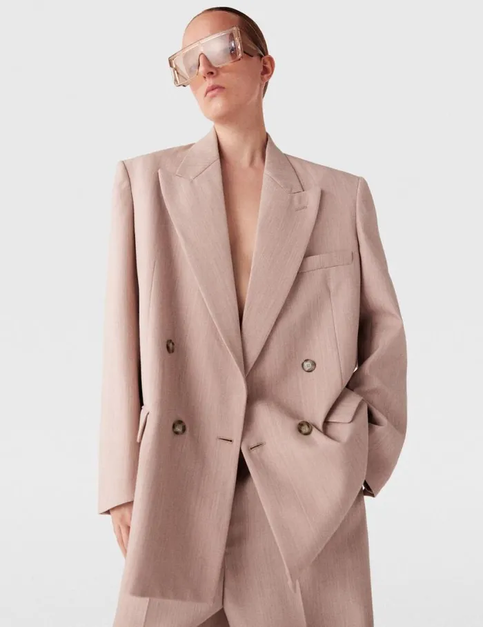 Women Oversized DoubleBreasted Blazer Dusty Pink Stella McCartney Coats And Jackets Women Oversized DoubleBreasted Blazer Dusty Pink Stella McCartney Coats And Jackets
