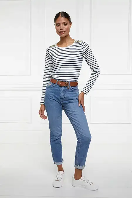 Women Padstow Long Sleeve Crew Neck Tee Natural Ink Navy Stripe Holland Cooper Tops Women Padstow Long Sleeve Crew Neck Tee Natural Ink Navy Stripe Holland Cooper Tops