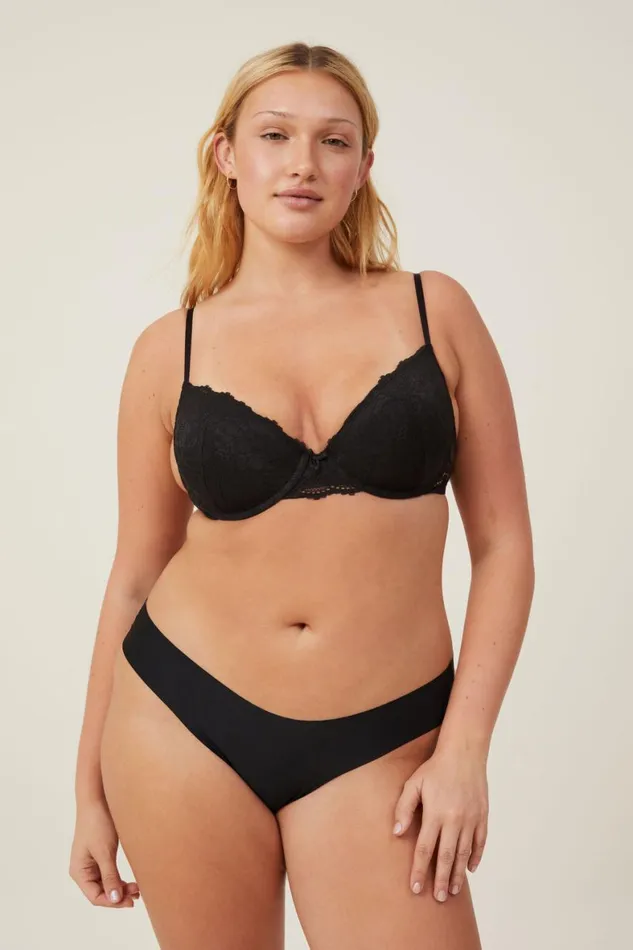 Women Panties Cotton On The Invisible Cheeky Brief r Black