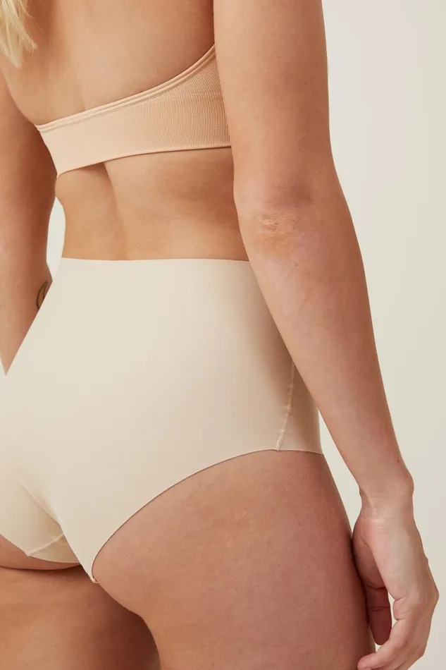 Women Panties Cotton On The Invisible High Waist Bikini Brief Frappe