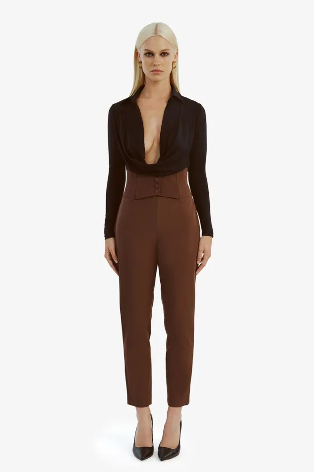 Women Pants Bardot Corset Pant In Chocolate Chocolate Women Pants Bardot Corset Pant In Chocolate Chocolate