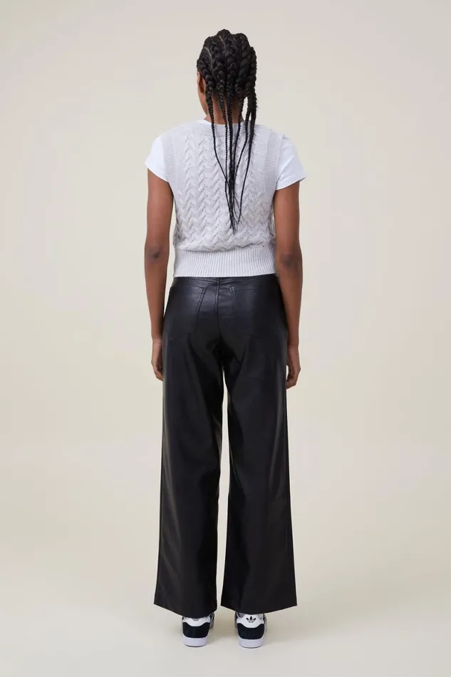 Women Pants Cotton On Arden Faux Leather Pant Black