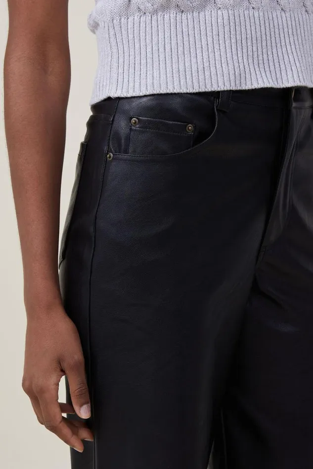 Women Pants Cotton On Arden Faux Leather Pant Black