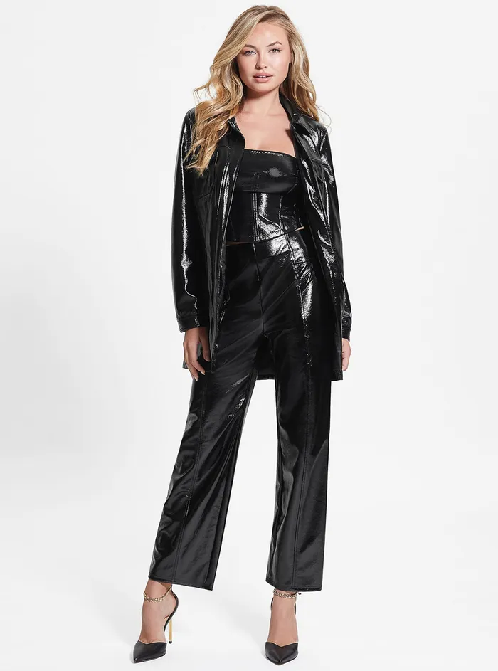 Women Pants GUESS Black Monica Faux Leather Pants Women Pants GUESS Black Monica Faux Leather Pants