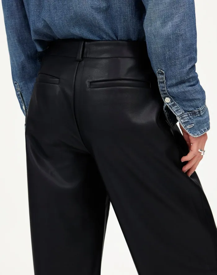 Women Pants Madewell LowSlung Baggy Pants In Faux Leather Black