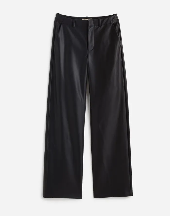 Women Pants Madewell LowSlung Baggy Pants In Faux Leather Black