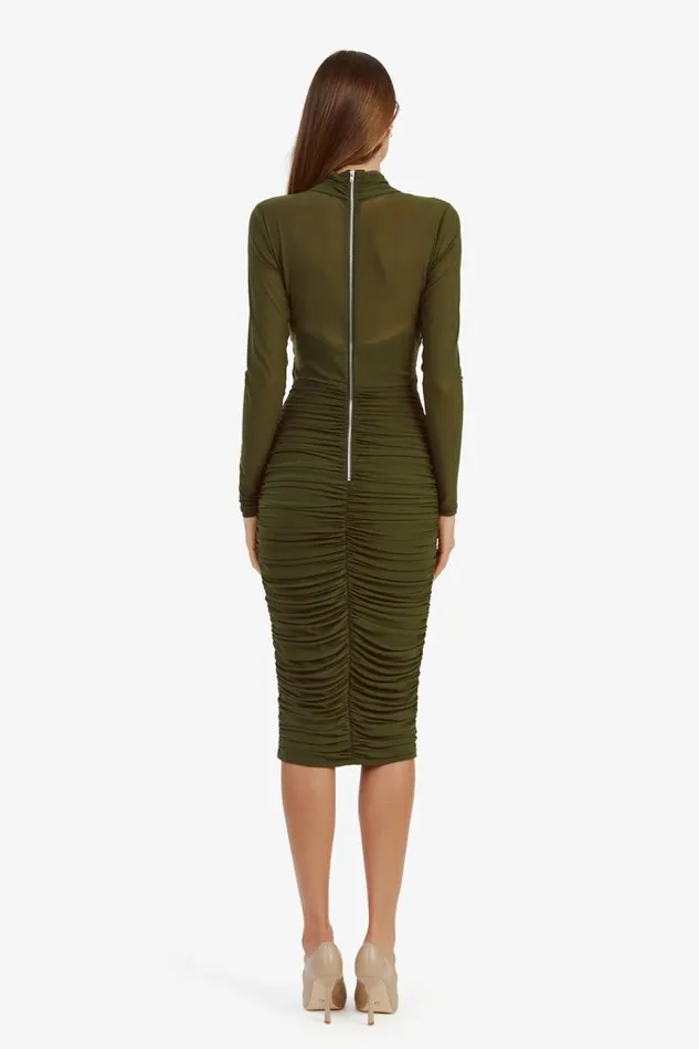 Women Party Dresses Bardot Aliyah Dress In Khaki Khaki