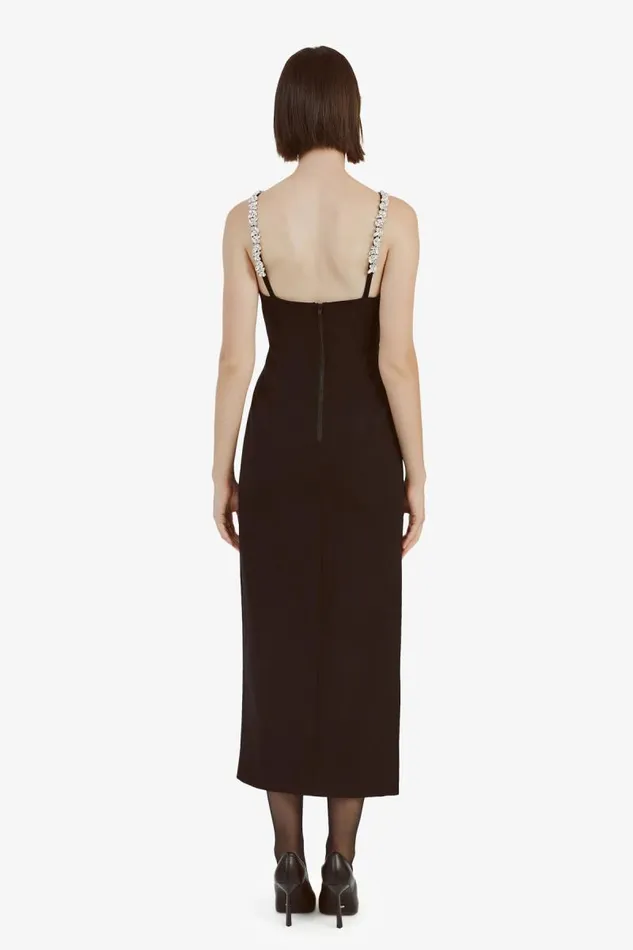 Women Party Dresses Bardot Amalia Diamante Midi Dress In Black Black Women Party Dresses Bardot Amalia Diamante Midi Dress In Black Black