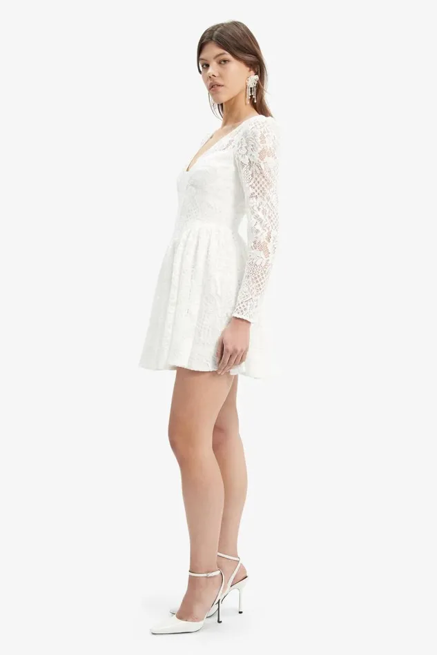Women Party Dresses Bardot Ellie Lace Corset Dress In Ivory Ivory