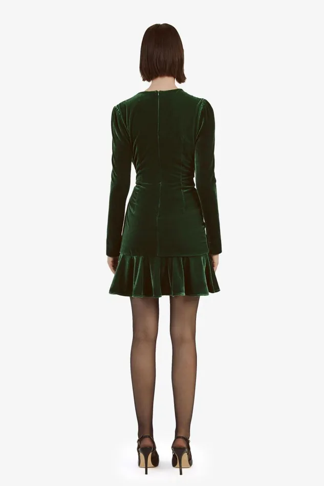 Women Party Dresses Bardot Keala Velour Mini Dress In Brt Green Brt Green Women Party Dresses Bardot Keala Velour Mini Dress In Brt Green Brt Green