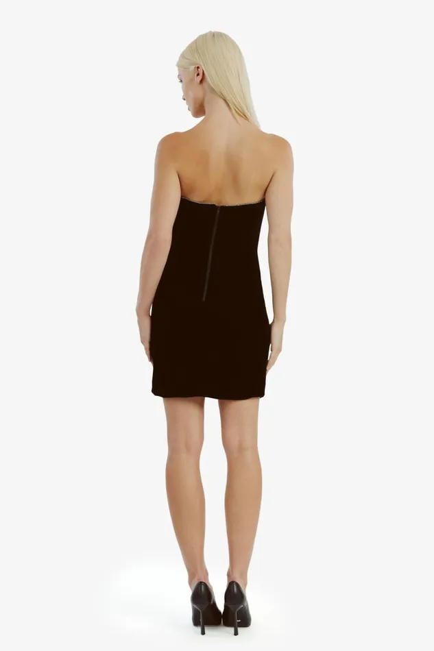 Women Party Dresses Bardot Lilah Velour Mini Dress In Black Black Women Party Dresses Bardot Lilah Velour Mini Dress In Black Black