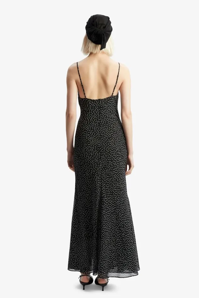 Women Party Dresses Bardot Monroe Cowl Neck Maxi Dress In Black Spot Black Spot Women Party Dresses Bardot Monroe Cowl Neck Maxi Dress In Black Spot Black Spot