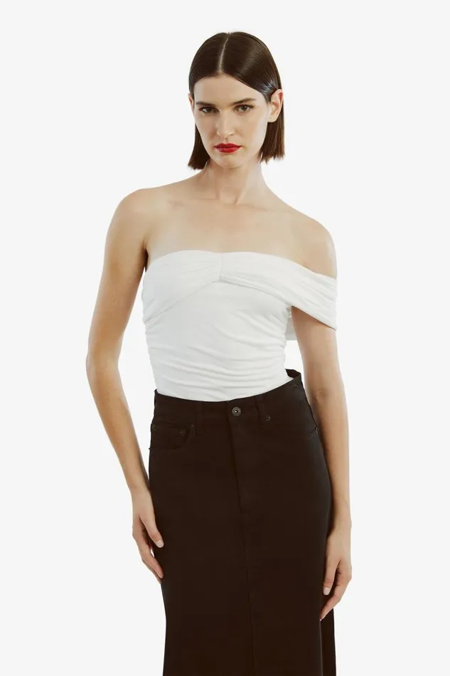 Women Party Tops Bardot Anina Knit Top In Orchid White Orchid White