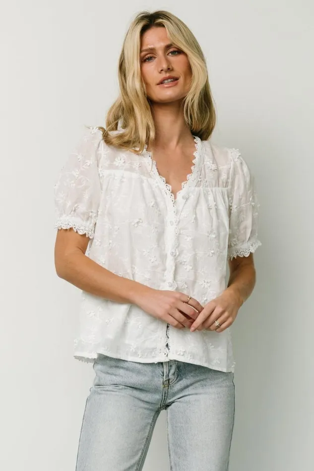 Women Pauline Embossed Top Off White Baltic Born Blouses and Shirts Women Pauline Embossed Top Off White Baltic Born Blouses and Shirts