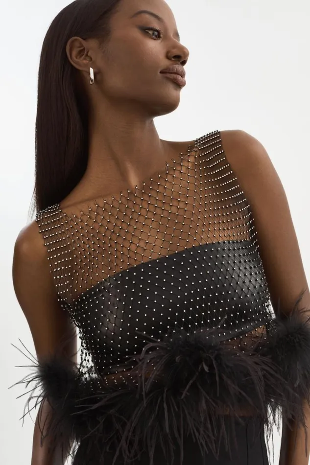 Women PIA Rhinestone Top Black LAMARQUE Tops Women PIA Rhinestone Top Black LAMARQUE Tops