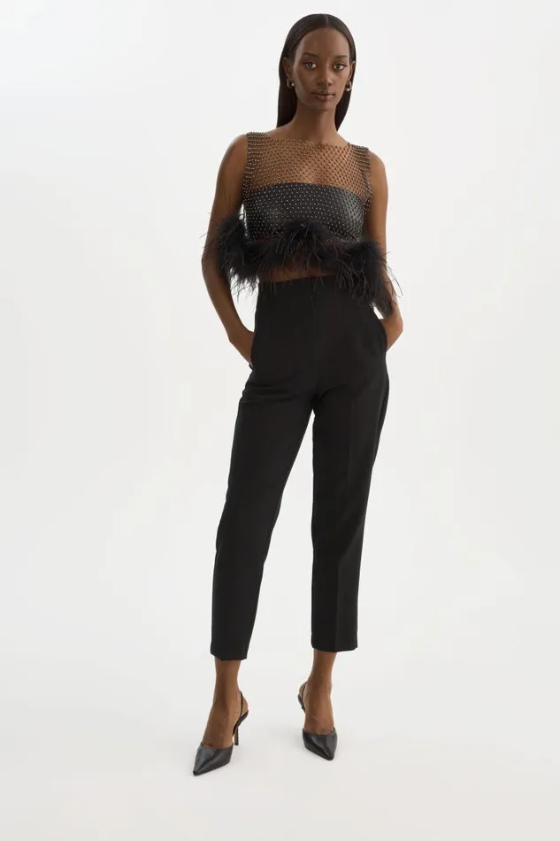 Women PIA Rhinestone Top Black LAMARQUE Tops Women PIA Rhinestone Top Black LAMARQUE Tops
