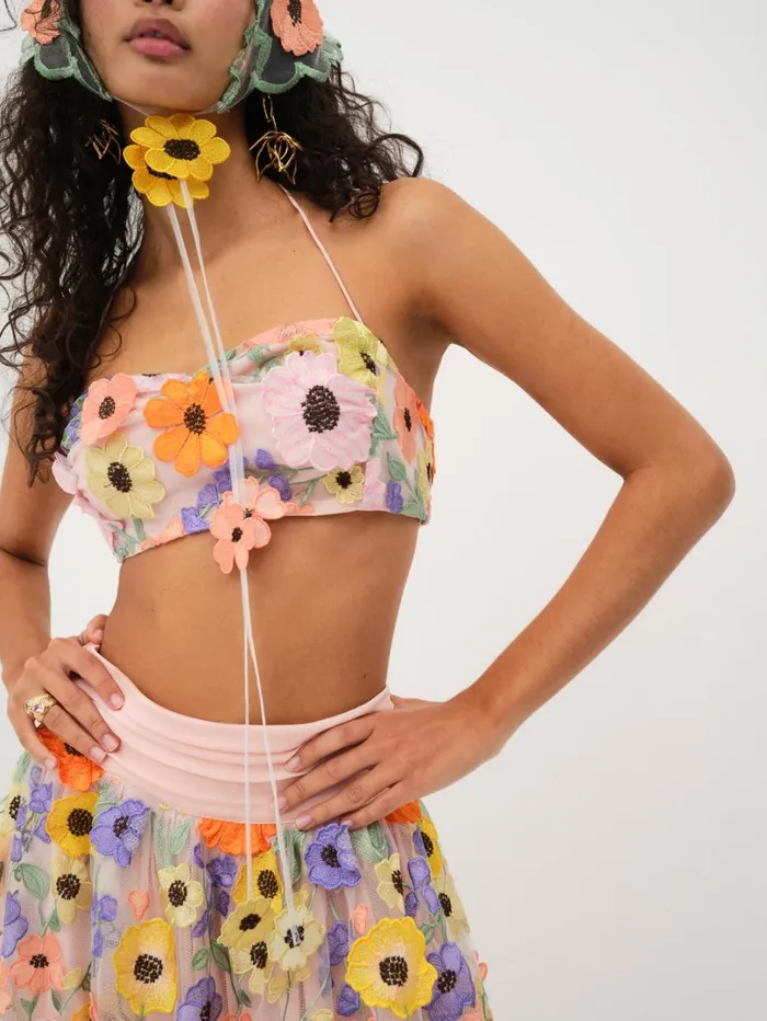 Women Piccola Crop Top Multi For Love and Lemons Tops Women Piccola Crop Top Multi For Love and Lemons Tops