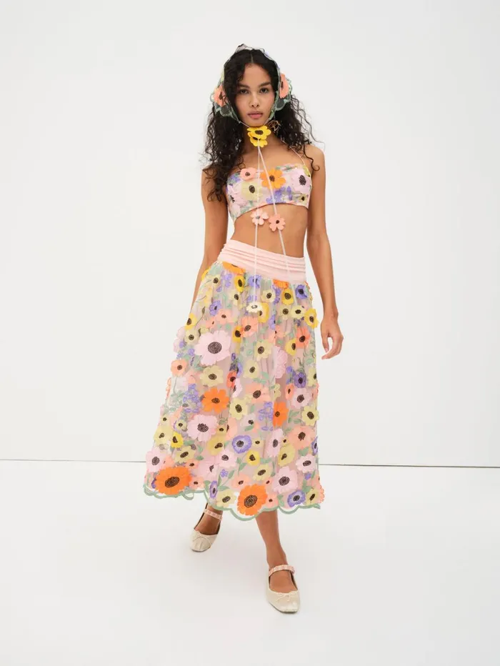 Women Piccola Crop Top Multi For Love and Lemons Tops Women Piccola Crop Top Multi For Love and Lemons Tops