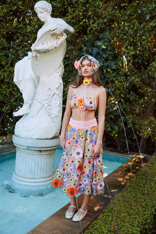 Women Piccola Crop Top Multi For Love and Lemons Tops Women Piccola Crop Top Multi For Love and Lemons Tops