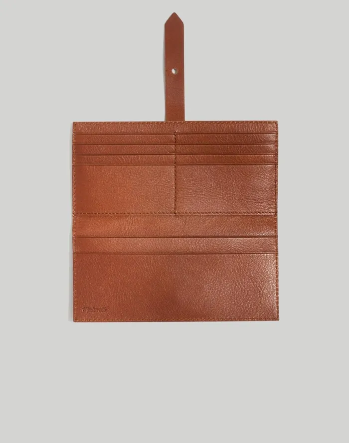Women Pouches and Wallets Madewell The Leather Post Wallet English Saddle