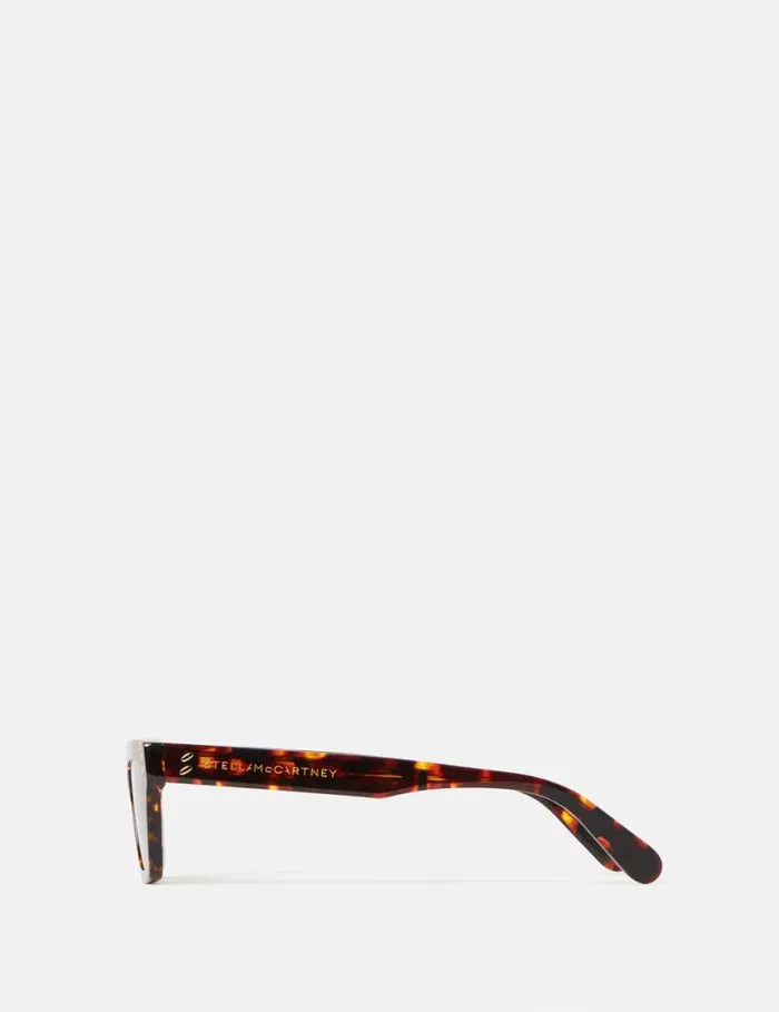 Women Rectangular CatEye Sunglasses Orange Havana Stella McCartney Sunglasses