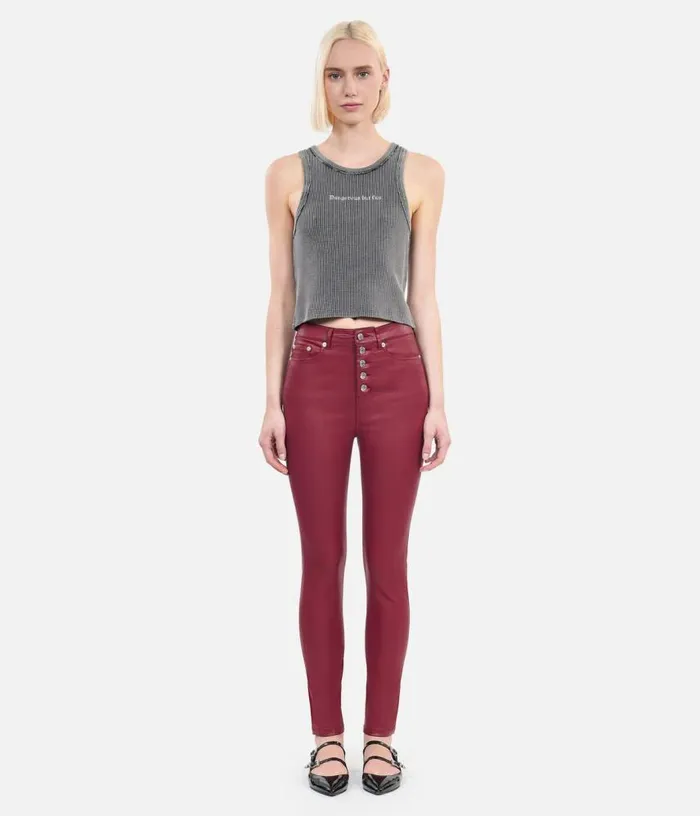Women Red Leathereffect Skinny Jeans THE KOOPLES Jeans and Pants