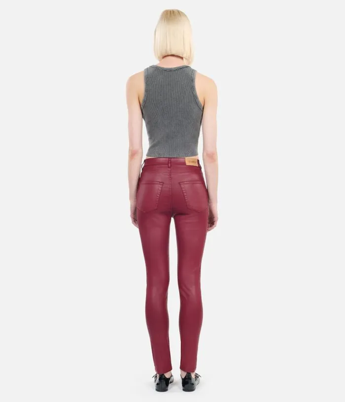 Women Red Leathereffect Skinny Jeans THE KOOPLES Jeans and Pants