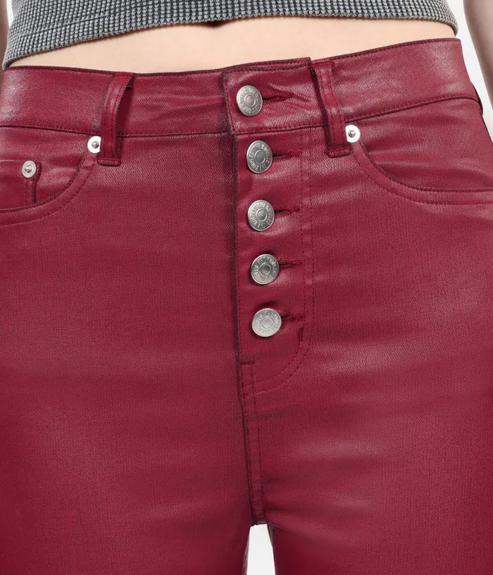 Women Red Leathereffect Skinny Jeans THE KOOPLES Jeans and Pants