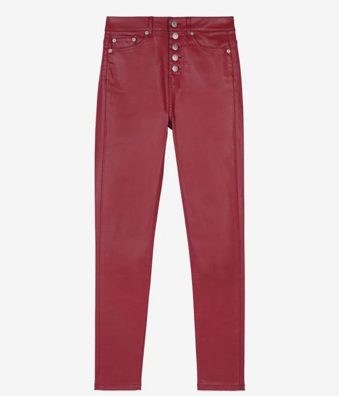 Women Red Leathereffect Skinny Jeans THE KOOPLES Jeans and Pants