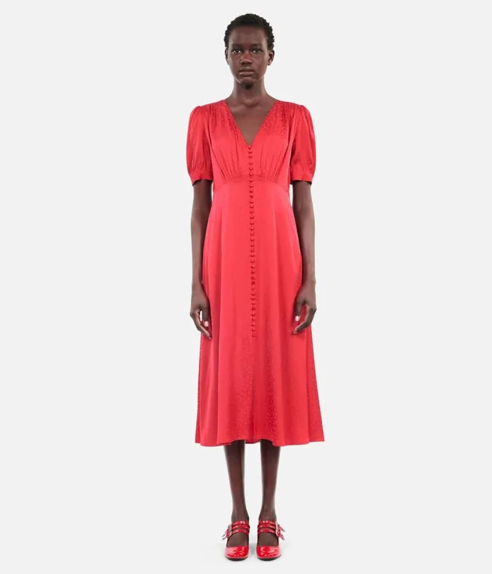Women Red Long Dress With Buttoning THE KOOPLES Dresses and Jumpsuits