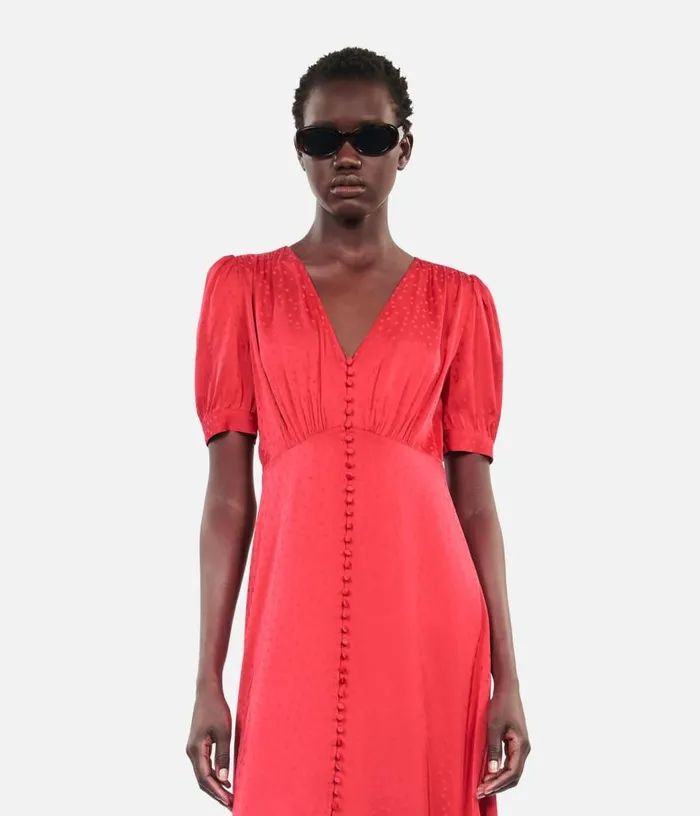 Women Red Long Dress With Buttoning THE KOOPLES Dresses and Jumpsuits