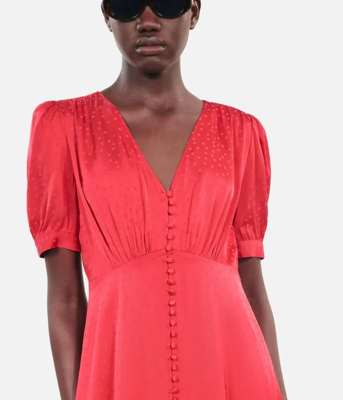 Women Red Long Dress With Buttoning THE KOOPLES Dresses and Jumpsuits