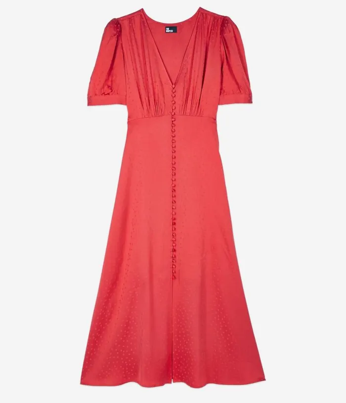 Women Red Long Dress With Buttoning THE KOOPLES Dresses and Jumpsuits