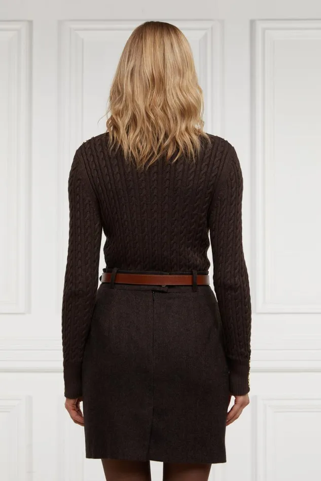 Women Regency Skirt Chocolate Herringbone Holland Cooper Tailoring Women Regency Skirt Chocolate Herringbone Holland Cooper Tailoring