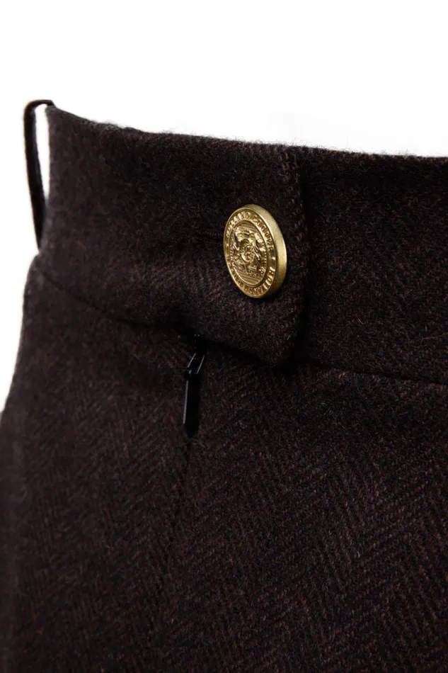 Women Regency Skirt Chocolate Herringbone Holland Cooper Tailoring Women Regency Skirt Chocolate Herringbone Holland Cooper Tailoring
