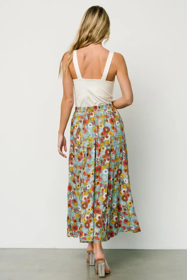 Women Reilly Maxi Skirt Teal Flower Print Baltic Born Maxi Dresses Women Reilly Maxi Skirt Teal Flower Print Baltic Born Maxi Dresses