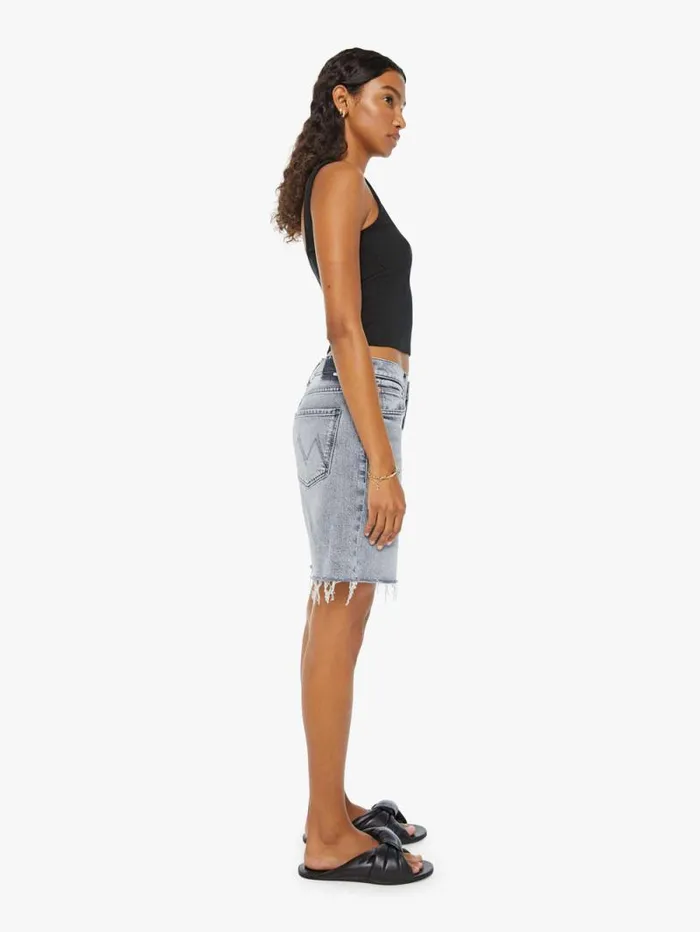 Women Relaxed Mother Denim The Down Low Undercover Short Fray Black