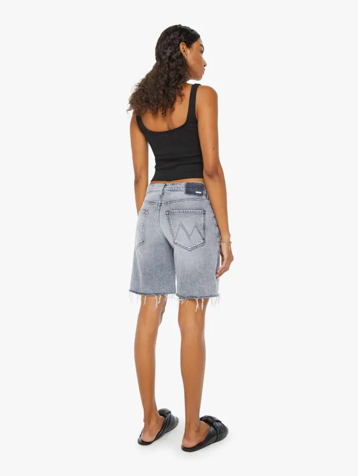Women Relaxed Mother Denim The Down Low Undercover Short Fray Black