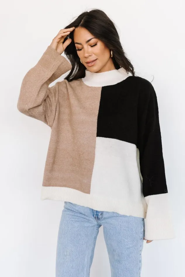 Women Reynolds Color Block Sweater Black Multi Baltic Born Sweaters Women Reynolds Color Block Sweater Black Multi Baltic Born Sweaters