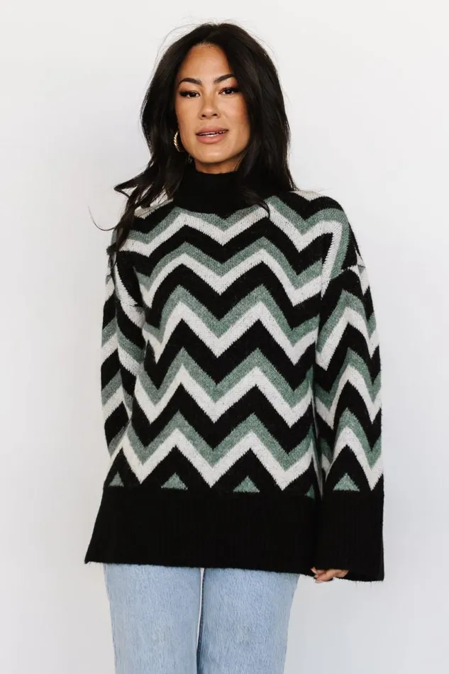 Women Ricks Sweater Black Green Multi Baltic Born Sweaters
