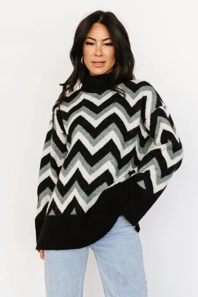 Women Ricks Sweater Black Green Multi Baltic Born Sweaters