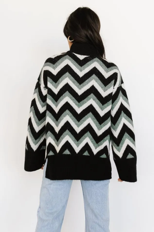Women Ricks Sweater Black Green Multi Baltic Born Sweaters
