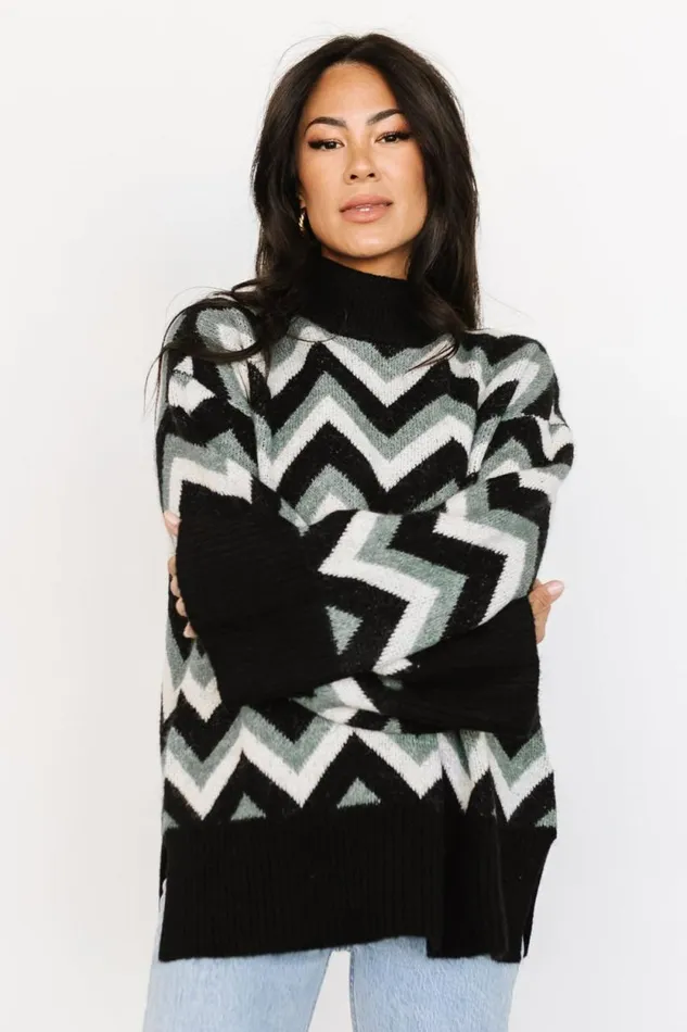 Women Ricks Sweater Black Green Multi Baltic Born Sweaters