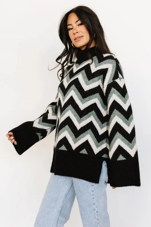 Women Ricks Sweater Black Green Multi Baltic Born Sweaters