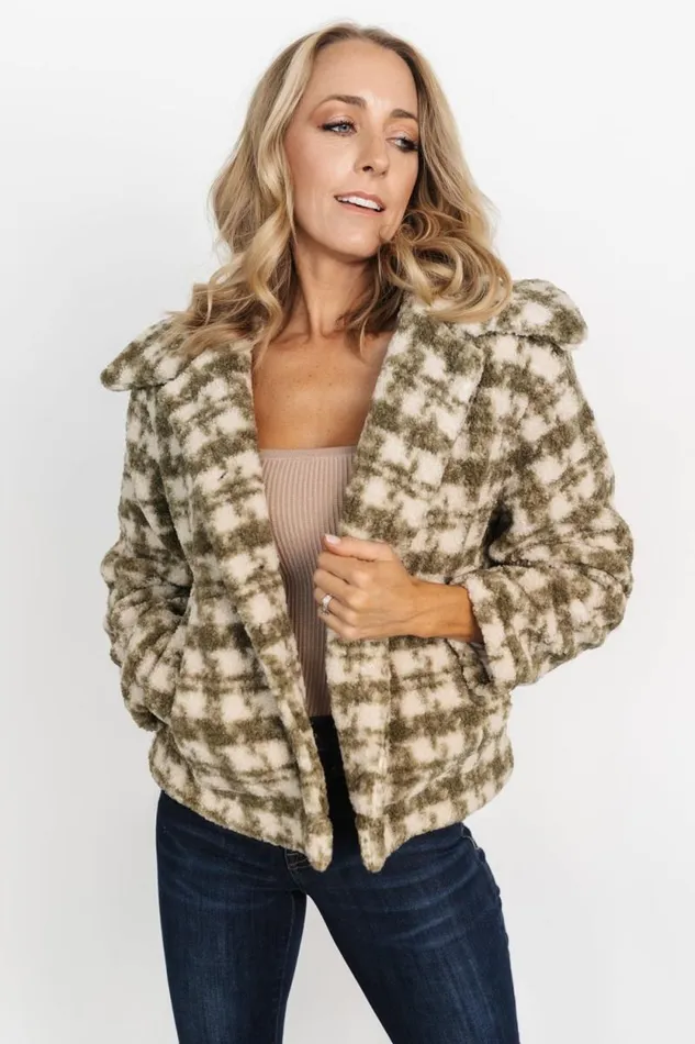 Women Ridge Teddy Coat Olive Ivory Baltic Born Outerwear