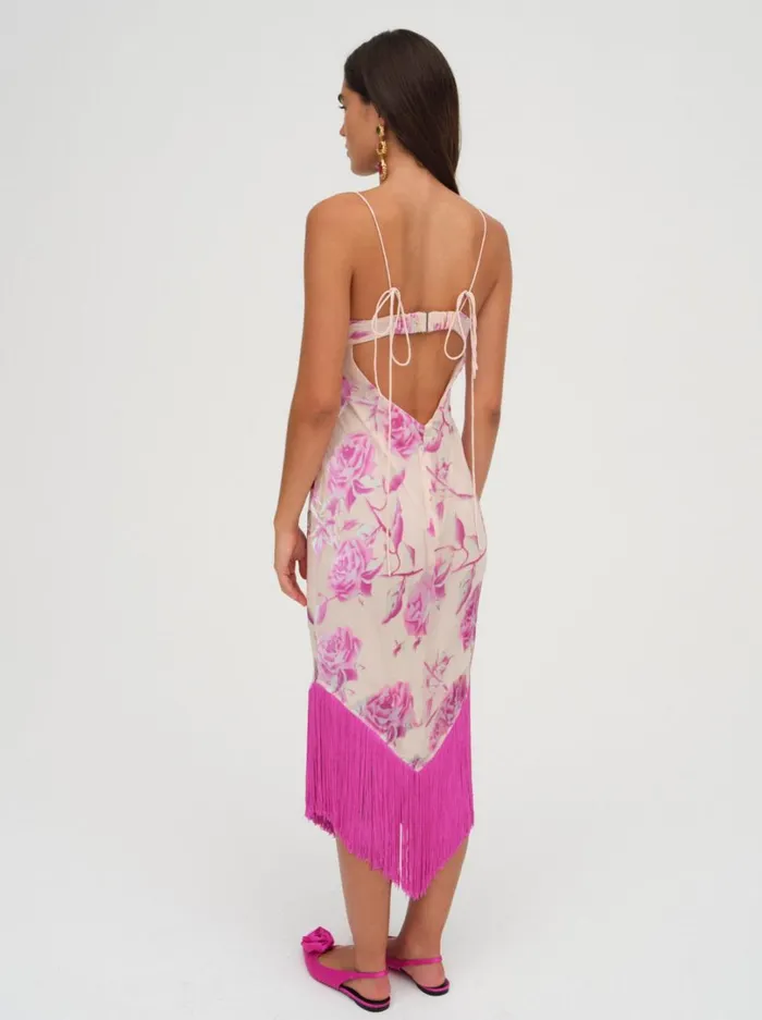 Women Rori Fringe Midi Dress Pink For Love and Lemons Dresses Women Rori Fringe Midi Dress Pink For Love and Lemons Dresses