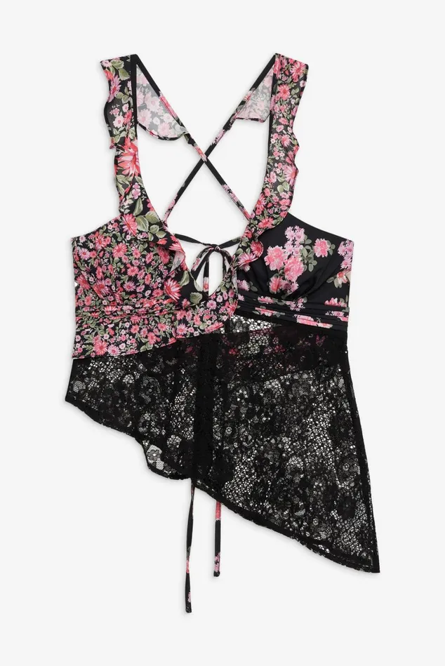 Women Rosalyn Crop Top Black For Love and Lemons Tops