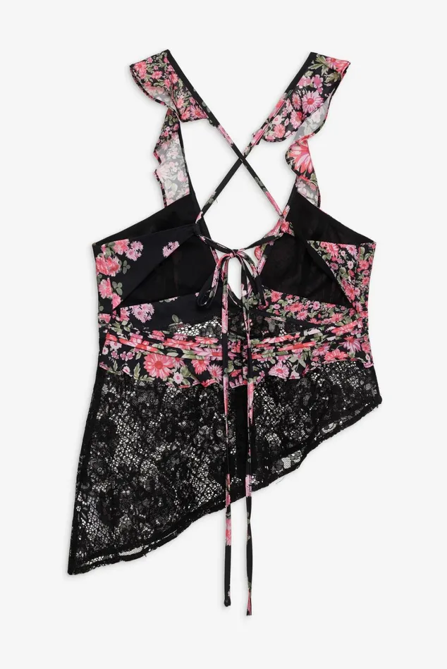 Women Rosalyn Crop Top Black For Love and Lemons Tops