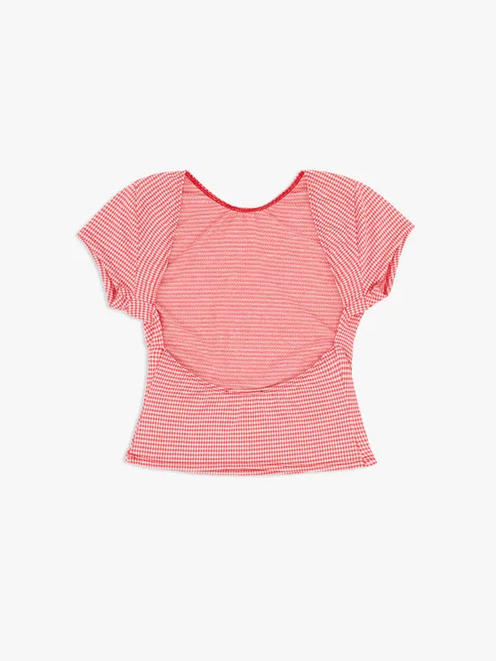 Women Rowan Tee Pomodoro Gingham Tops Lisa Says Gah